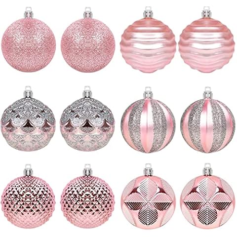 Bolas de Navidad Personalizadas, 12pcs, Rosa Cover