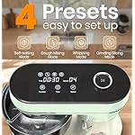 Stand Mixer, 6QT Electric Kitchen Mixer for Baking Cakes & Dough, LED Smart Touchscreen, 11-Speed Tilt-Head & Timer, 4 Presets, Mixer with Bowl, Dough Hook/Whisk/Beater, Green - Image 2