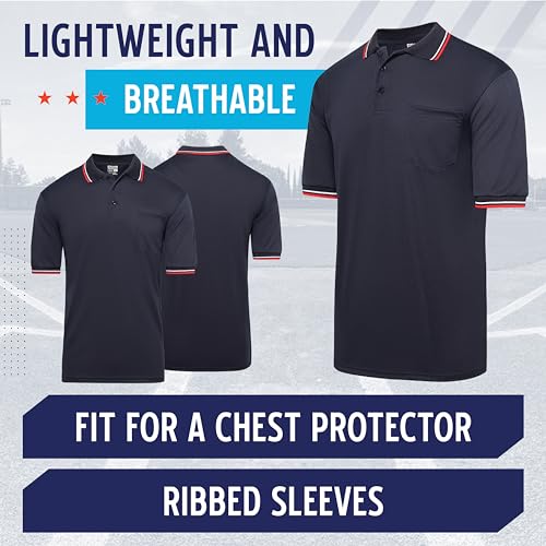 Image of Murray Sporting Goods Short Sleeve Baseball and Softball Umpire Shirt - Sized for Chest Protector