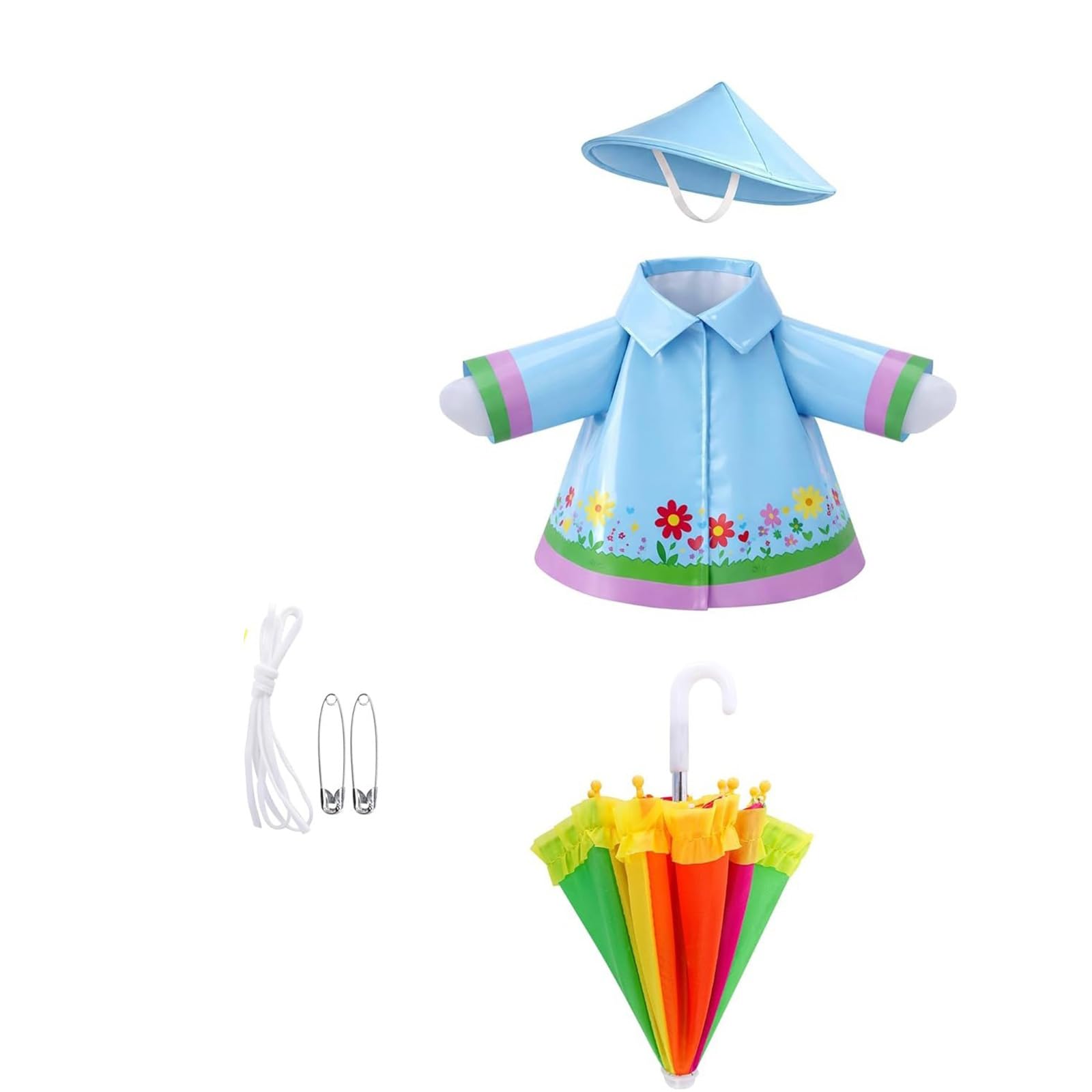 NEWFT Decorative Lawns Geese Attire with Colorful Umbrella And Flower Detail For Seasonal Display Geese Outfit