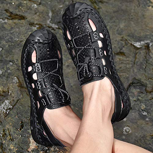 Image of Mens Casual Closed Toe Leather Sandals Outdoor Fisherman Adjustable Sport Summer Shoes