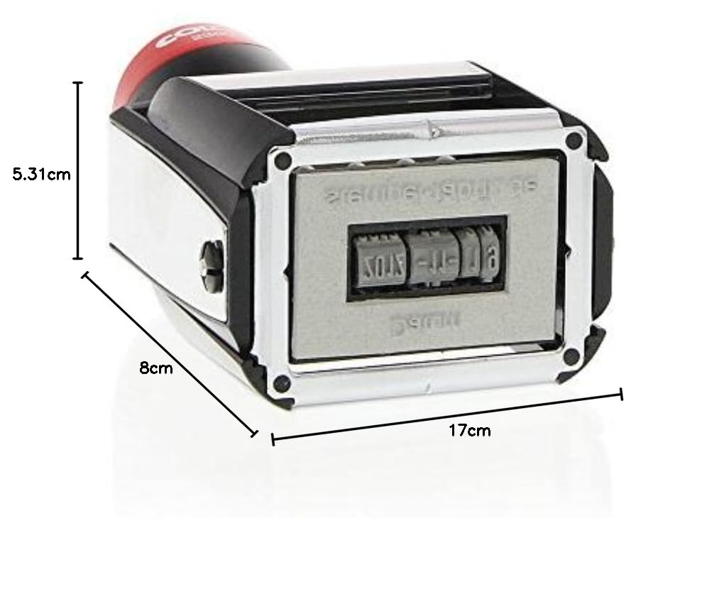 COLOP Classic Line 2360 - Timbro datario con 2 classificazioni e pinzette per personalizzare il testo desiderato, 17 x 8 x 5,5 cm