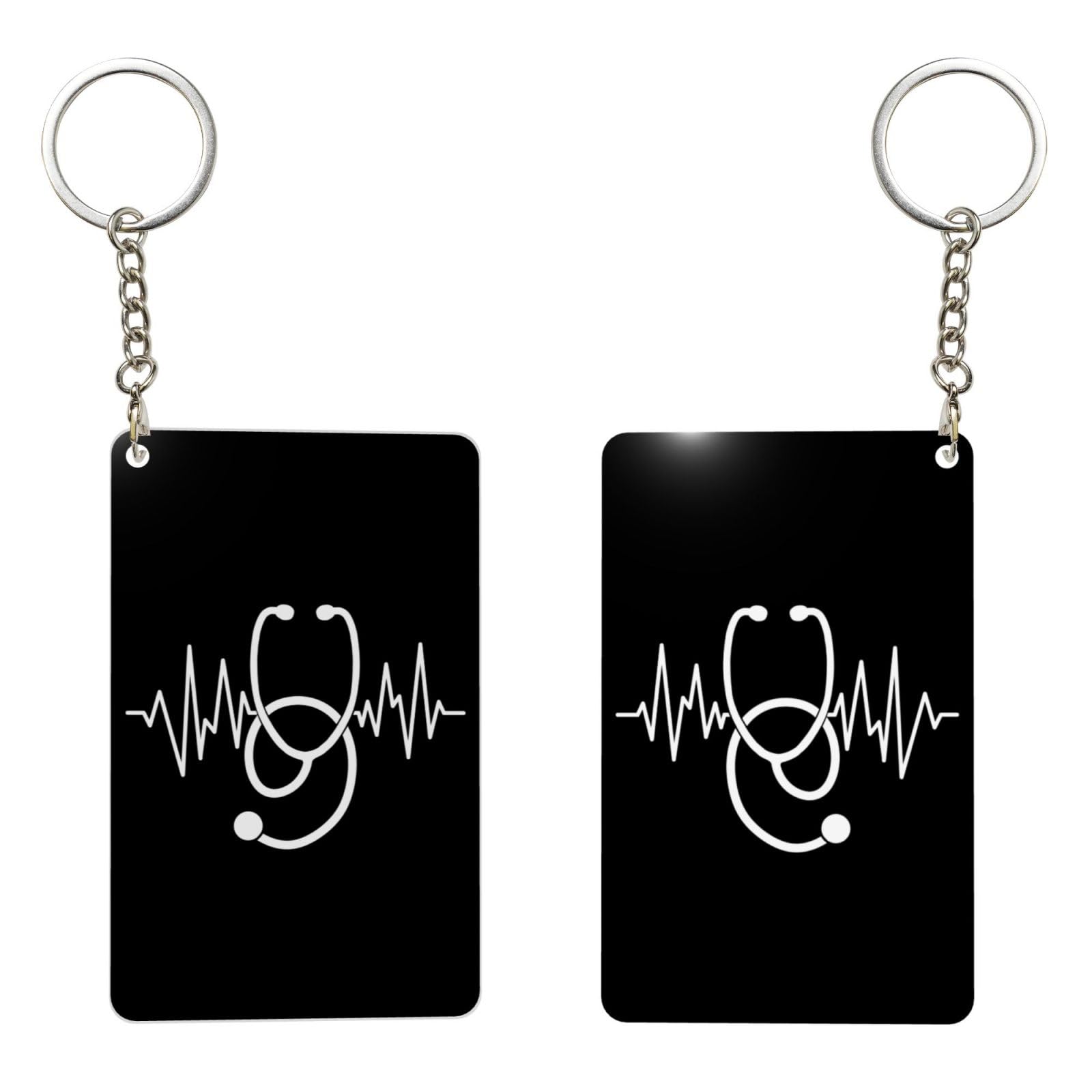 YOMCONECT Stethoscope Heartbeat Doctor Nurse Fashionable Acrylic Keychain 2x3 In Trendy Key Accessories Style Enthusiasts