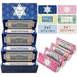 Bulyoou 6 Pcs Bar Mitzvah Surprise Money Holder with Envelopes 6.88x2.95' Jews Bat Bar Barmitzvah Money Cash Present Birthday Gift Check Holder Party Favor 6 Festive Designs with 10 Slots