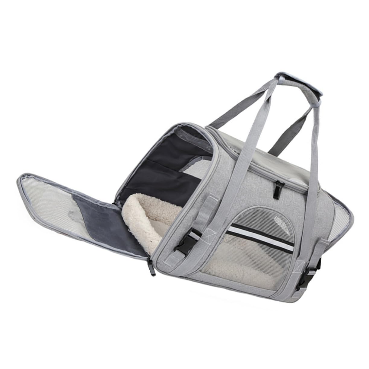 BESTonZON Transportín Portátil para Mascotas Bolsa Transpirable para Perros y Gatos para y Senderismo Material Oxford Resistente y Color Gris