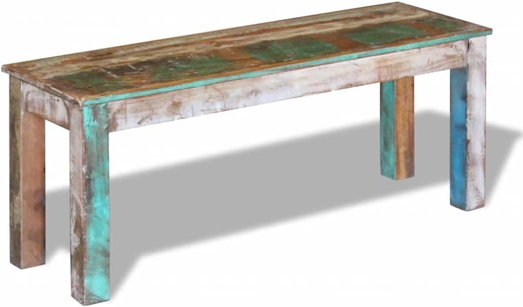 vidaXL Bench Multicolour Solid Reclaimed Wood Medium Durable