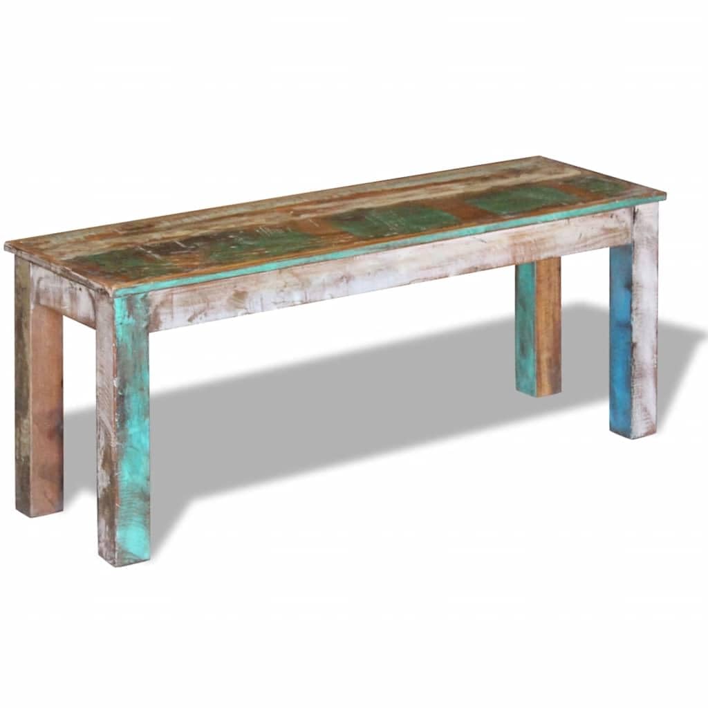 Banco de Madera Sólida Recuperación Estilo Que 110 x 35 x 45 cm