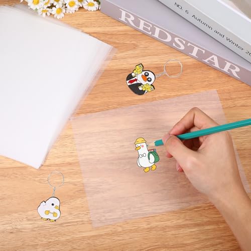 40 Stück Schrumpffolien-Schrumpffolie Bedruckbar,Transparentes Shrink Plastic Zur Herstellung Von Mit Buntstiften Handbemalten Bastelarbeiten (A5,20x14 cm) schrumpffolie (20 * 14 Papier*40)