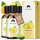 Emma Grün® Saunaaufguss Bio 3x 100ml [MIT BIO ZITRUSÖLEN] - Sauna Aufgussmittel mit Orange, Zitrone & Limette - Saunaöl Bio Ätherische Öle Naturrein - Citrus Saunaduft Aufguss Fruchtig & Frisch