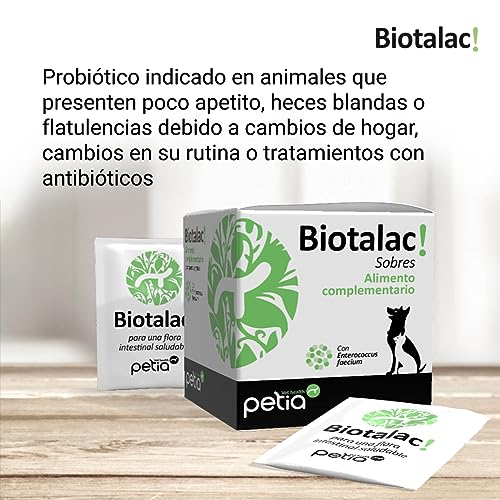 BIOTALAC ! Stabilisateur de la flore intestinale pour chiens et chats. Enterococcus faecium. 30 enveloppes en poudre. – Image 5