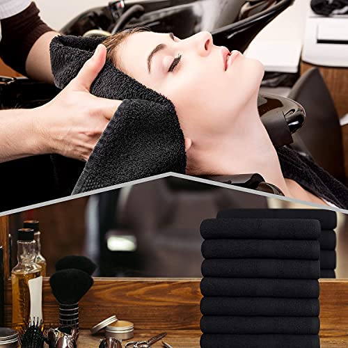 Image of GREEN LIFESTYLE Black Bleach Proof Towels Bulk Sets 100% Cotton 16' X 25' Premium Spa Quality, Super Soft and Absorbent for Gym, Pool, Spa, Salon and Home 96 Pack