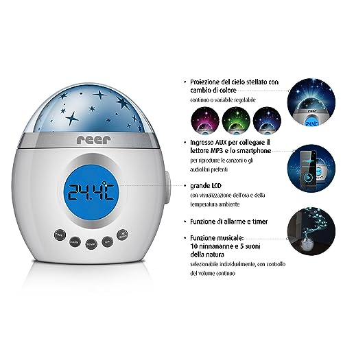 Reer Lampada Per Dormire Mymagicstarlight 52050 Con Proiettore A Stelle E Funzione Musicale, 1 Pezzo (1 Confezione) - 2