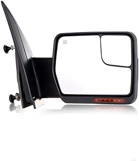 ECCPP Replacement fit for Ford for F-150 2004-2014 Passenger Chrome Towing Mirror Power Heated Puddle Light Turn Signal Right Side View