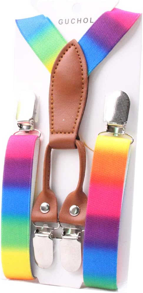 Child Kids Suspenders for Boys and Girls Toddler, Baby Leather 4 Clips Strong Metal Adjustable Suspender - Image 3