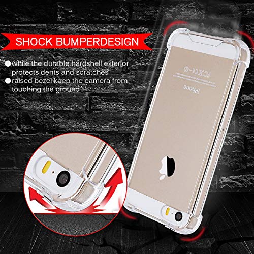 Image of WOW IMAGINE Crystal Clear Transparent Back Case Cover for Apple iPhone 5 / 5s / 5 SE | Full Device & Camera Protection Shockproof TPU | Flexible Silicone Back Cover Case - Transparent