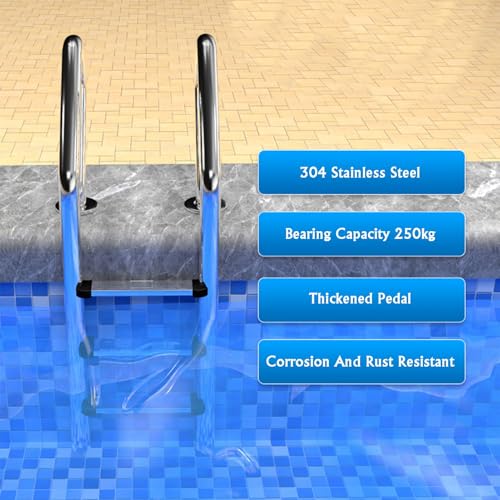 Escalera para piscina de acero inoxidable 2 peldaños miniatura 6