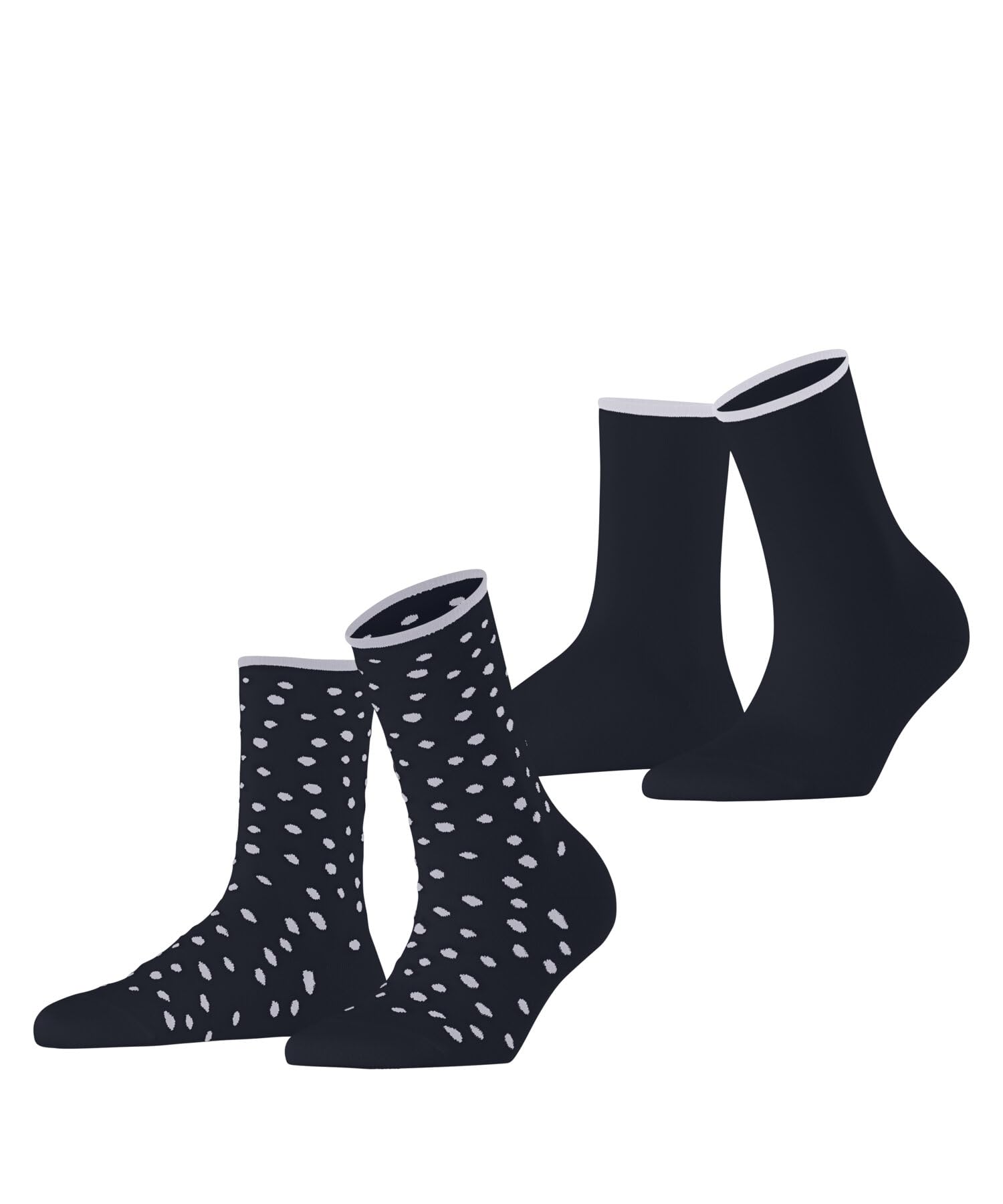 ESPRIT Women's Sketched Dot Multipack W So Cotton Patterned 2 Pairs Socks, Blue Space 6116, 2.5-5