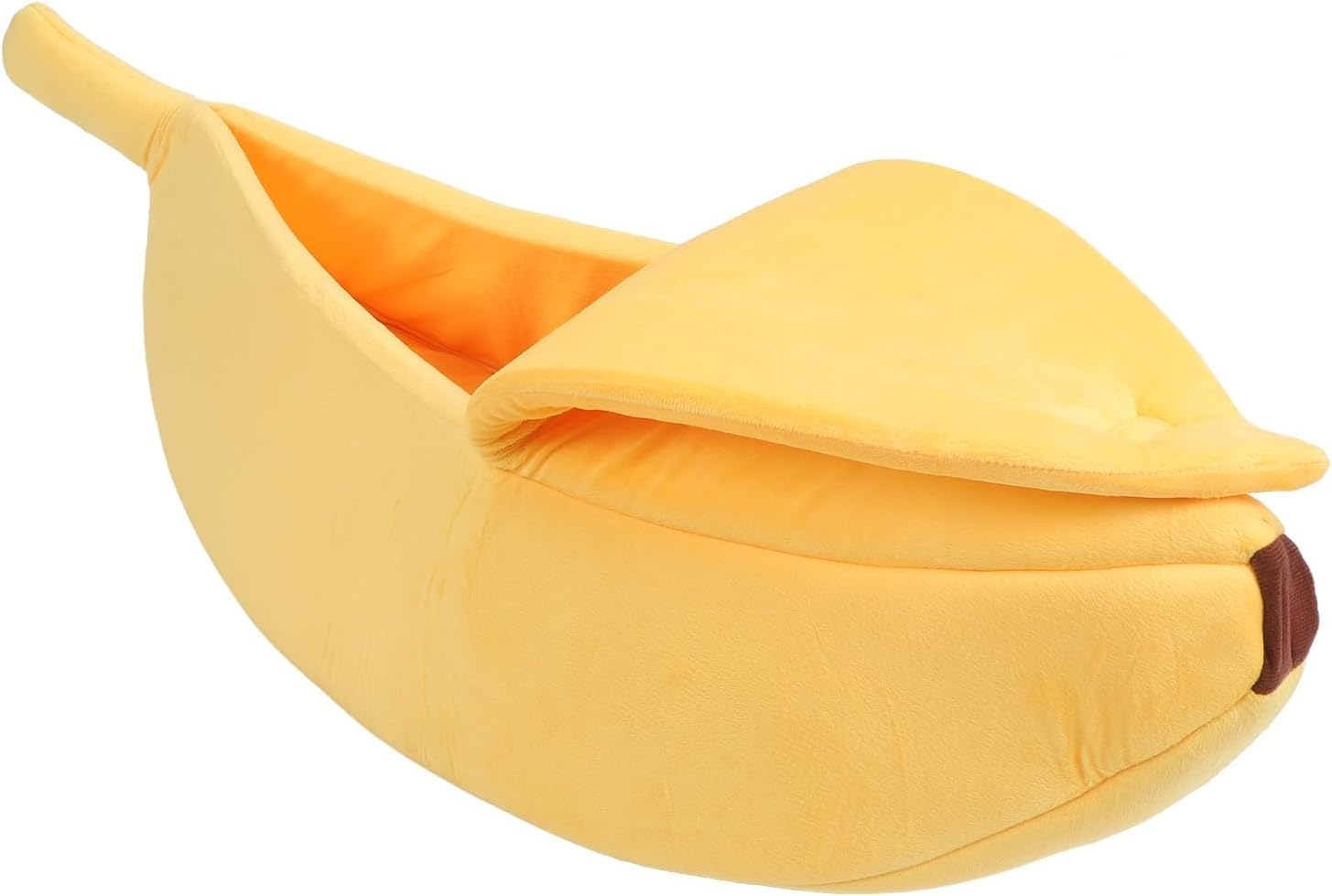 JORCEDI Banana Cat Bed, Calming Anxiety Relief Pet Cave for Cats & Dogs, Breathable Cozy Cave Bed for Kittens Puppies, Machine Washable, for Home Crate Travel Decor (XL)