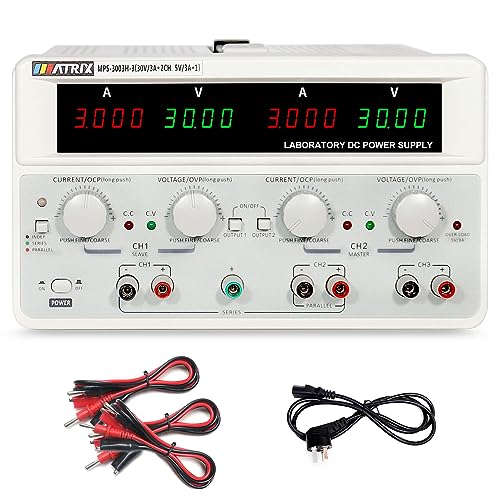 Image of Adjustable Linear DC Power Supply Digital Regulated Lab Grade 30V 3A with Triple Output 4 Digits Display with Series and Parallel Mode MATRIX MPS-3003H-3