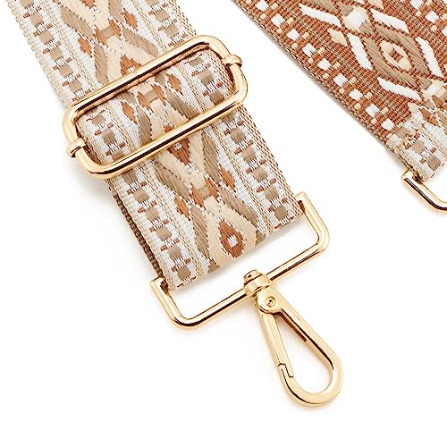 Image of Wide Shoulder Strap Adjustable Replacement Belt Guitar Style Crossbody Bag Handbag Strap Multicolor Canvas Straps(Wide:2in)(Color14)