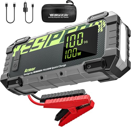 Amazon | 【2025 YESPER ジャンプスターター 12V車用】ディスプレイ
