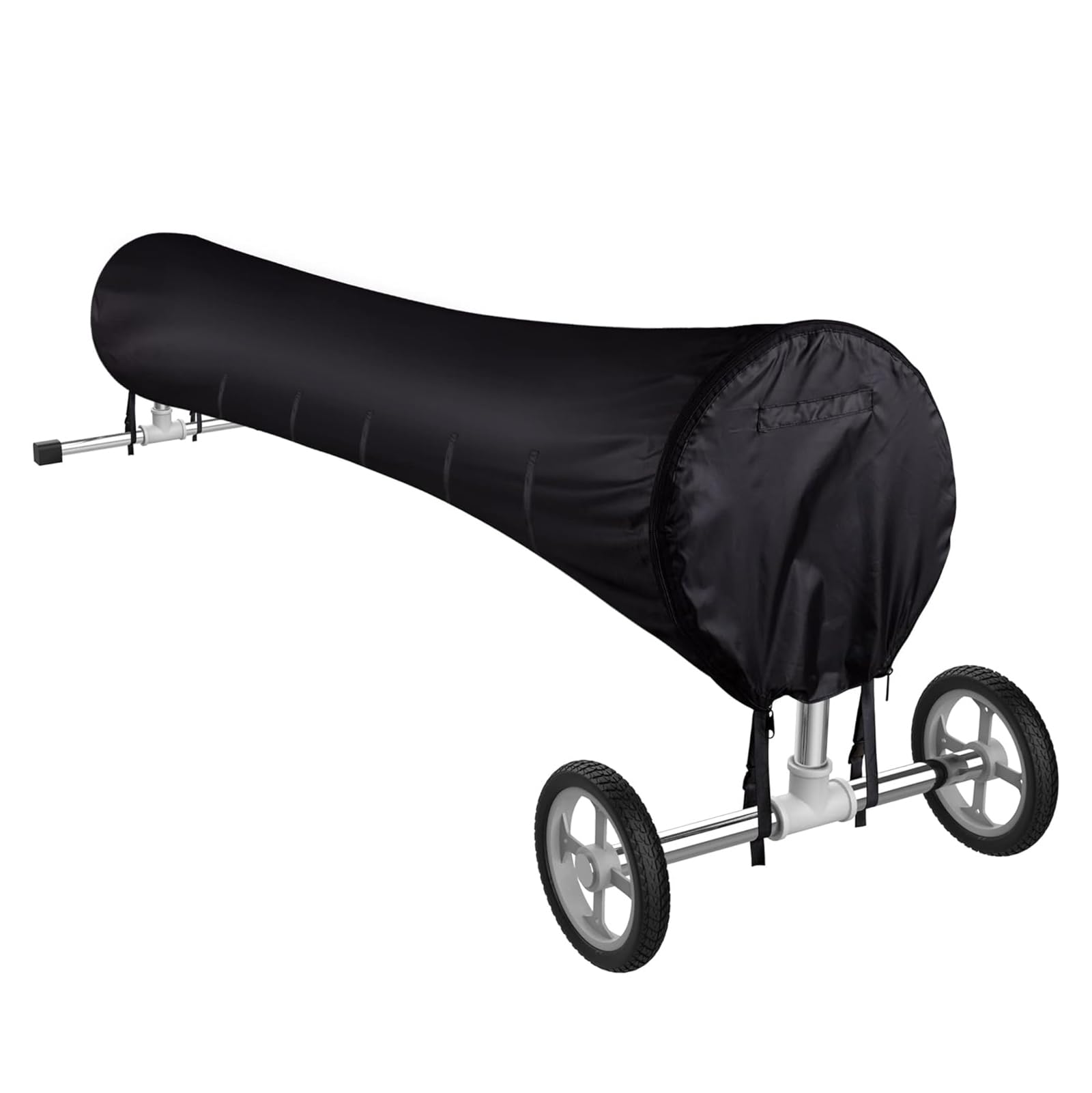 Pool Aufroller Abdeckung, Schwimmbad Solardecke 420D Oxford wasserdichter Sonnen Staubdicht UV beständig Schutzhülle Reel Kordelzug, Aufrollsystem oberirdische inground (Schwarz, 18FT)