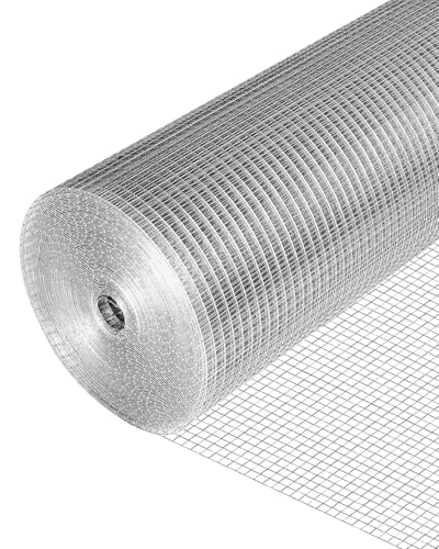 60in x 100ft Hardware Cloth 1/2 inch 19Ga Hot Dipped Galvanized After Welding, Chicken Coop Wire Fence, Garden Plant Welded Metal Wire Fencing Roll Mesh, Poultry Animal Netting Cage Screen