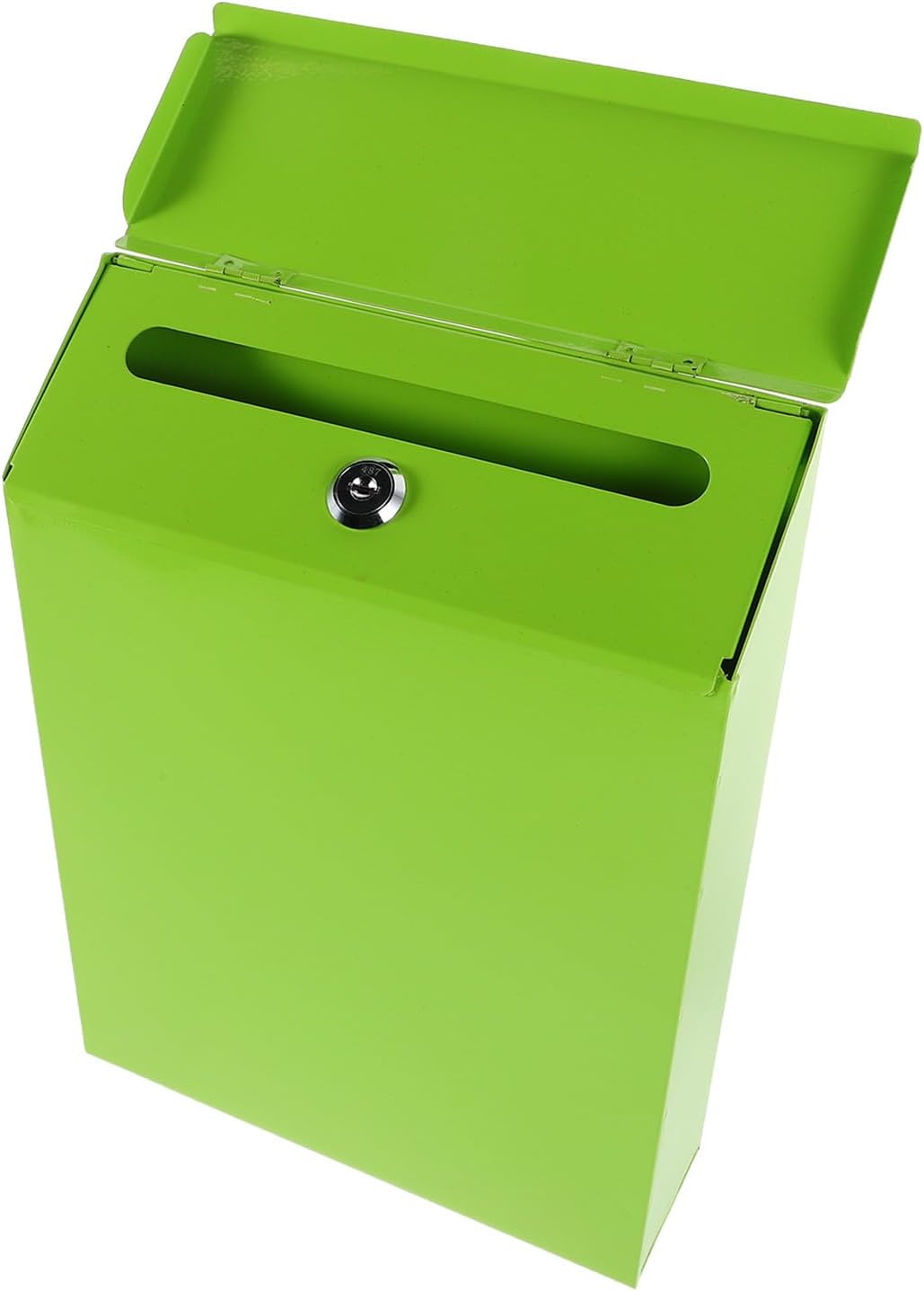 Rustic Iron Wall Mounted Mailbox with Lock, Green Vintage Farmhouse Suggestion Box for Office and Home Letters, Off Box for Comments and Small Items