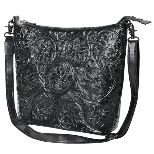 American Darling Large Crossbody Hand Tooled Genuine Leather Women Bag Western Handbag Purse