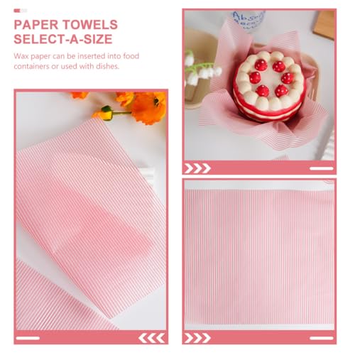 Papel para envolver pasteles resistente grasa diseño sofisticado rayas rosa VALICLUD 4