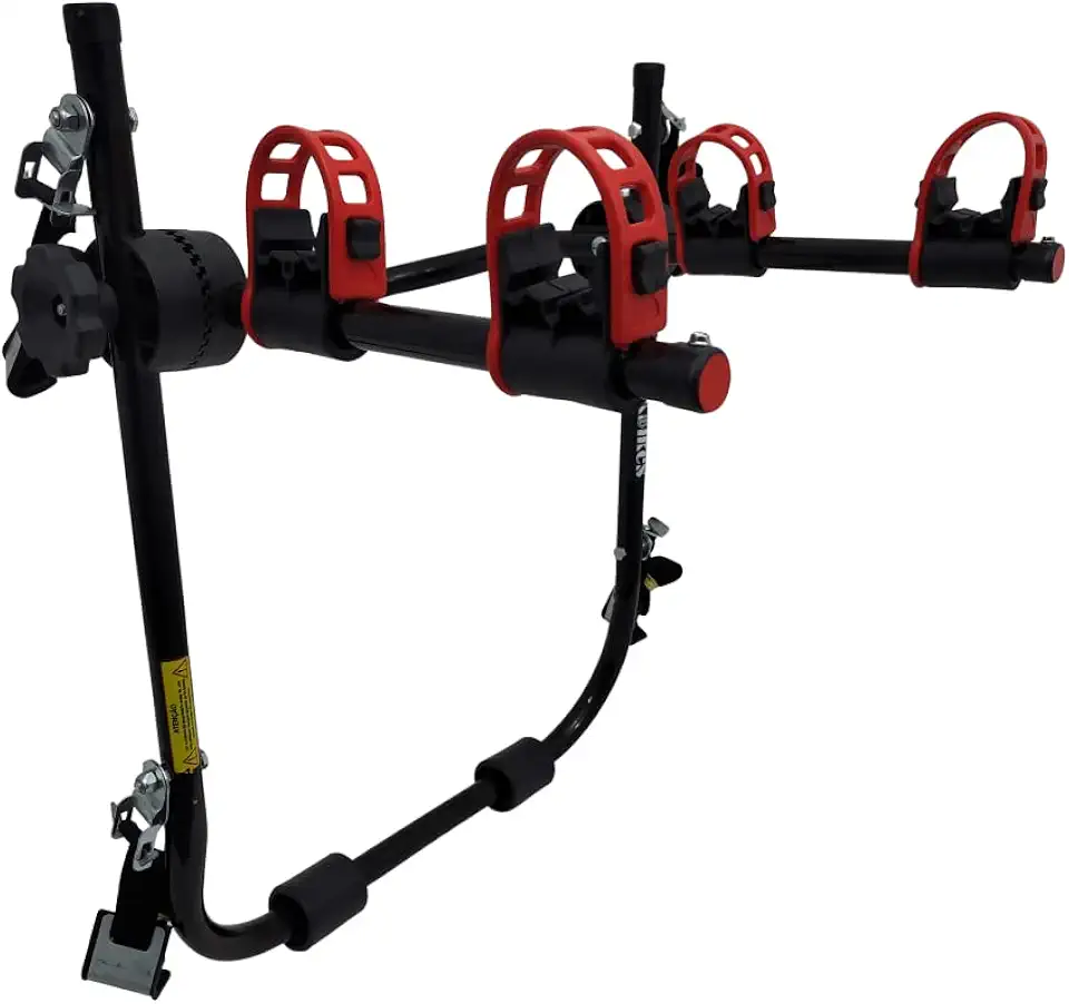 Suporte para bike Transbike 2 bicicletas POP Preto tira Vermelha Sedan Hatch MTB Speed