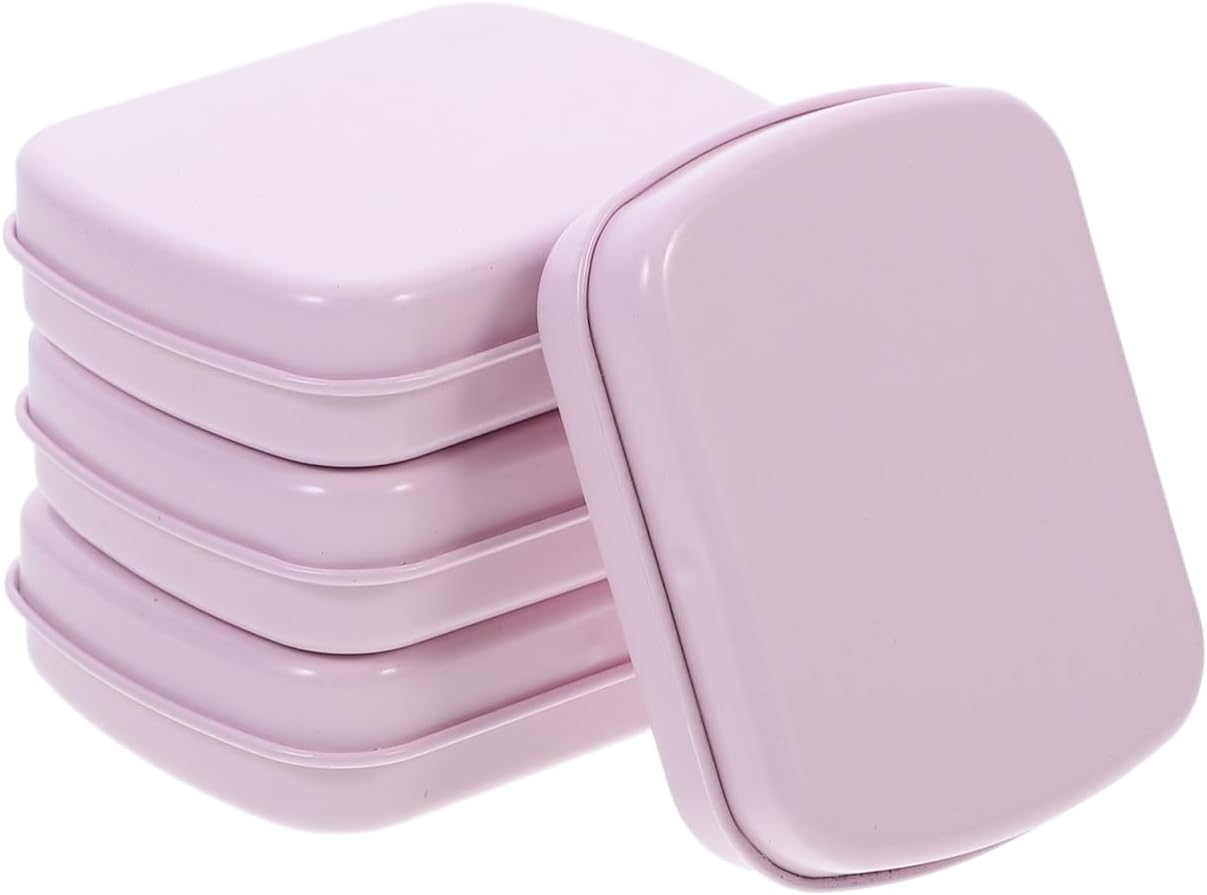 Cabilock Hinged Tin Box 2.36 Inch Metal Flip Storage Organizer with Lid Compact Portable Small Tin Box for Jewelry Candy Paperclips Home Office Travel