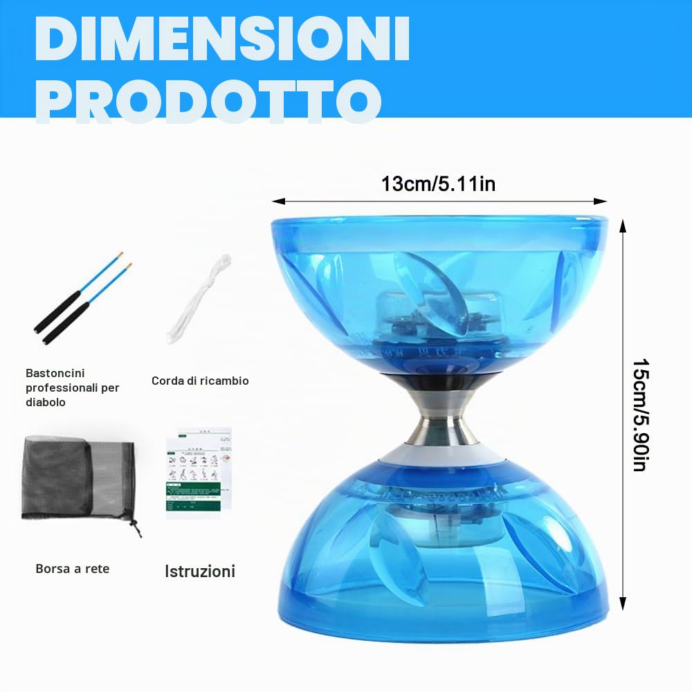 Diablo Giocoleria Big Top Jumbo Cuscinetto Diabolos Set di Plastica Bastoni Juggling Spinning Giocattolo per I Bambini Adulti