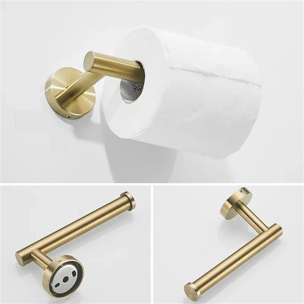 Juego de Accesorios de baño, Estante Dorado, Gancho para Bata, toallero, Barra, Soporte para Papel de Seda, Acero Inoxidable, Dorado, Juego de 5 Piezas