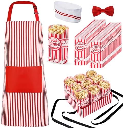 SATINIOR 204 Pcs Carnival Popcorn Costume Adult Set 1950s Circus ...