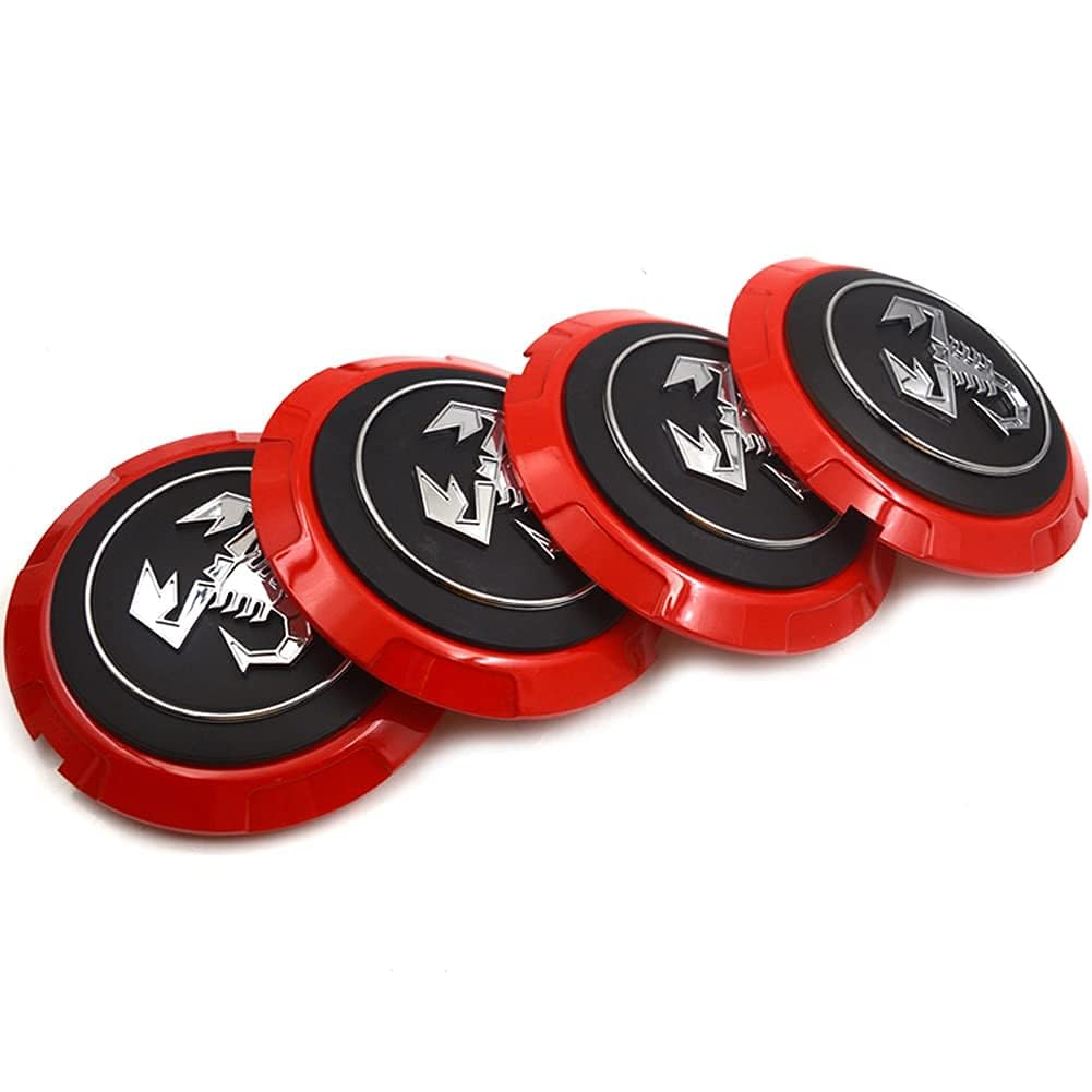 4 Pcs Car Hub Centre Caps for Abarth 133mm, Wheel Hub Covers Hub Center Badge Wheels Centre Caps Auto Parts Tire Accessories
