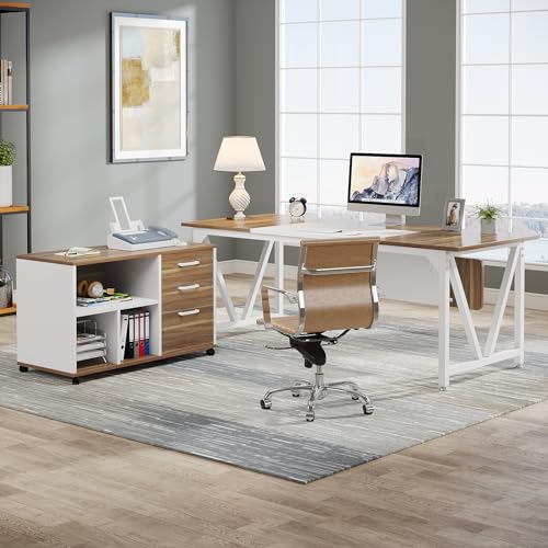 Tribesigns-708-Executive-Desk-with-354-File-Cabinet-Combo-Modern-L-Shaped-Computer-Desk-Extra-Large-Workstation-with-3-Drawers-and-Open-Storage-Business-Furniture-Set-for-Home-Office-White