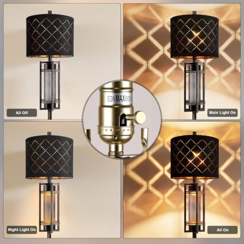 74'' Floor Lamp with nightlamp, Modern Black Tall Standing Lamp, Metal Base - 4
