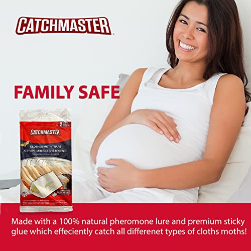 Clothes Closet Moth Traps By Catchmaster - 24 Count, Ready To Use Indoors. Non-Toxic Glue Sticky Adhesive Pheromone Lure Odorless Attractant Insect Infestation Natural Fold-Able - Made In The Usa #TOP5