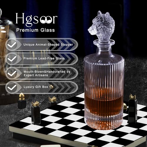 Hgsoor WOLF Whiskey Decanter - 27Oz Liquor Decanter thumb #3