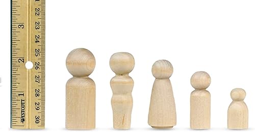 Miniatura 4 de Hygloss Productos Muñecas de madera con clavijas  Artesanía pintable Birchwood Doll People  Familia surtida, 10 piezas (8560)