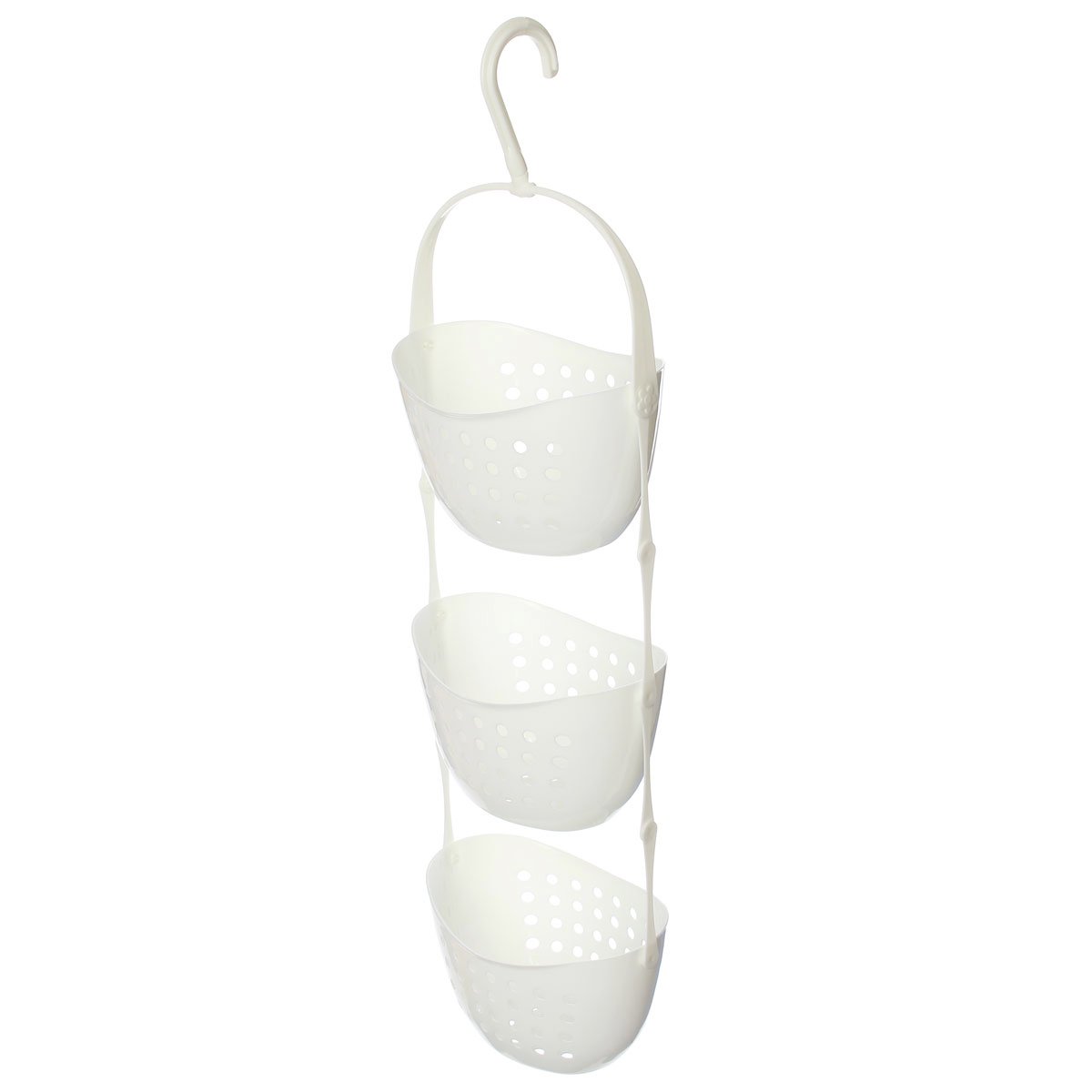Katoot Kitchen Fruit Basket Shower Caddy Bath Rack Plastic Hanging Over Tidy Shower Organiser Bathroom Supplies 3 Tier