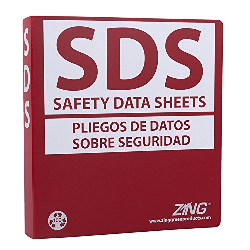 Zing Green Products 6033 Recycled Poly GHS-SDS Binder, Bilingual, 1.5" Ring