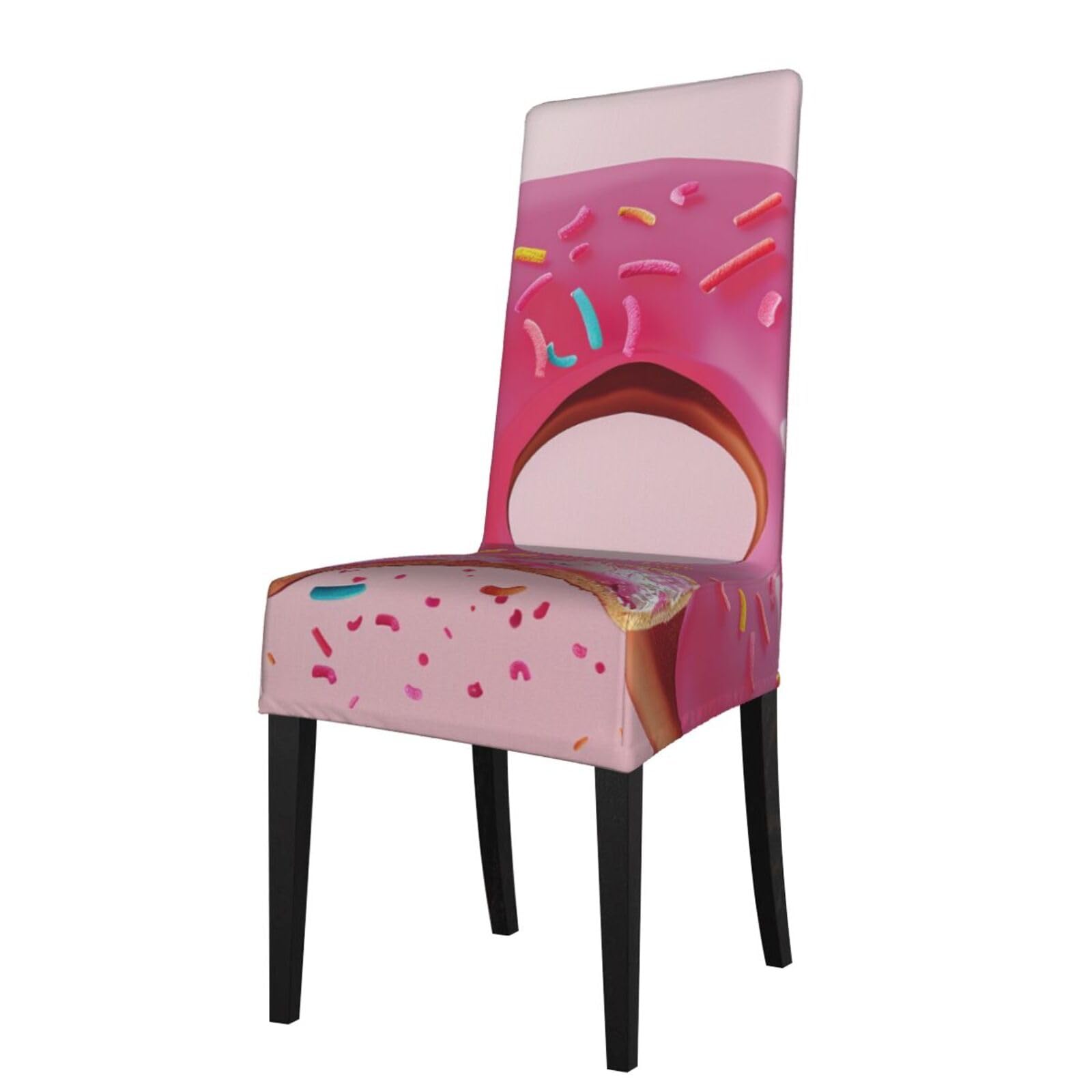 WPKJU Donut Print Dining Chair Covers Removable Chair Seat Covers Decorative for Kitchen & Bar Stools