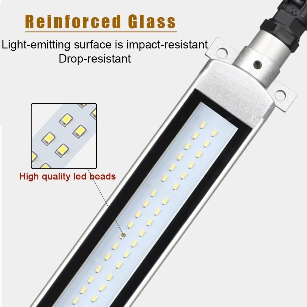 DONGXIAO Przeciwwybuchowa rura oświetleniowa LED, regulowany kąt oświetlenia 360 stopni obrotowy do oświetlenia stanowiska pracy, uniwersalny 24V-36V lub 110V-220V(16W/24-36V)