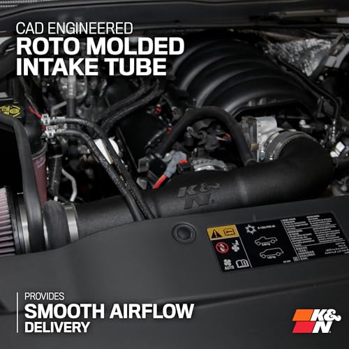 Image of K&N Cold Air Intake System: High-Flow Air Filter, Increase Performance & Towing: Compatible with 2014-2020 Chevy /GMC /Cadillac Silverado 1500, Suburban, Tahoe, Sierra 1500, Yukon, Escalade, 57-3082