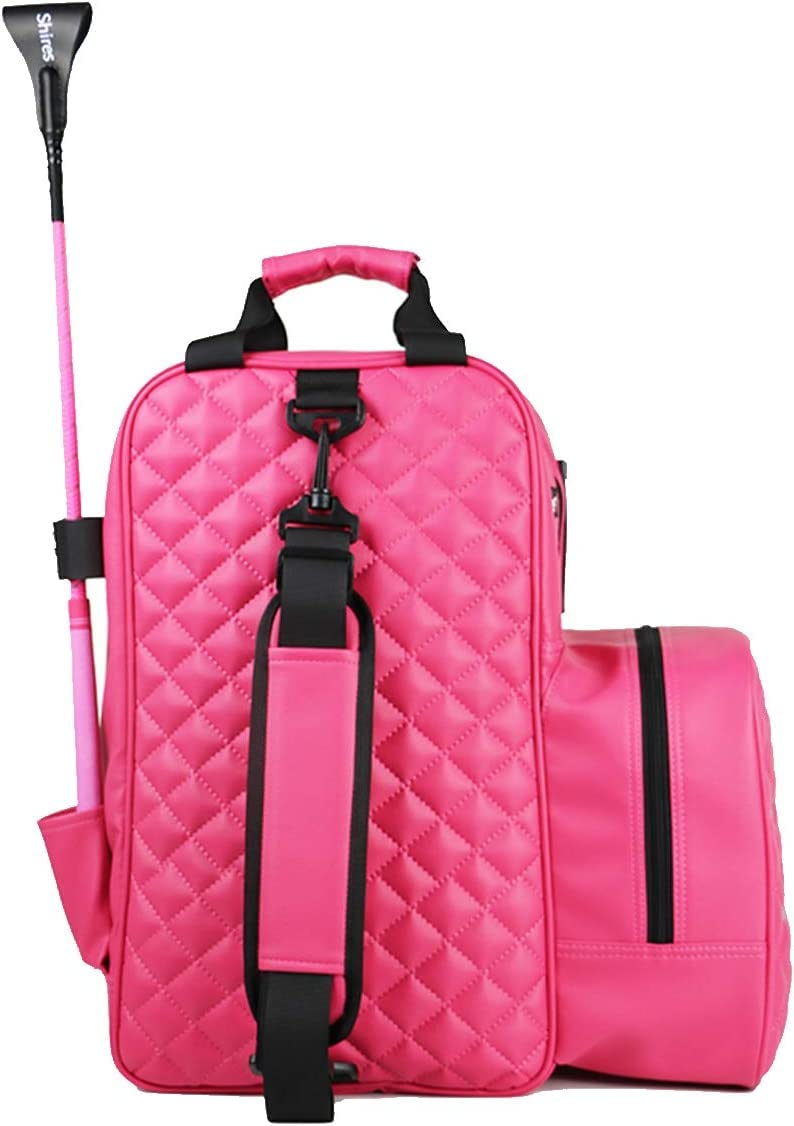 TentHome - Bolsas ecuestres profesionales, botas de equitación de piel sintética duraderas y bolsa de casco (rosa)