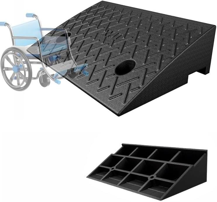 Rampa progowa dla wózków inwalidzkich, gumowa rampa krawężnikowa, rampa podjazdowa, rampa schodkowa(50 * 32 * 10cm)