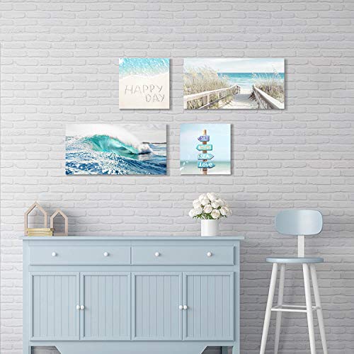 ARTISTIC PATH Beach Ocean Canvas Wall Art: Ocean Wave & Pathway and Beach Relax Signs Giclee Prints Artwork Picture for Bedroom(Overall 36" W x 24" H, Multi-Sized) - Image 5