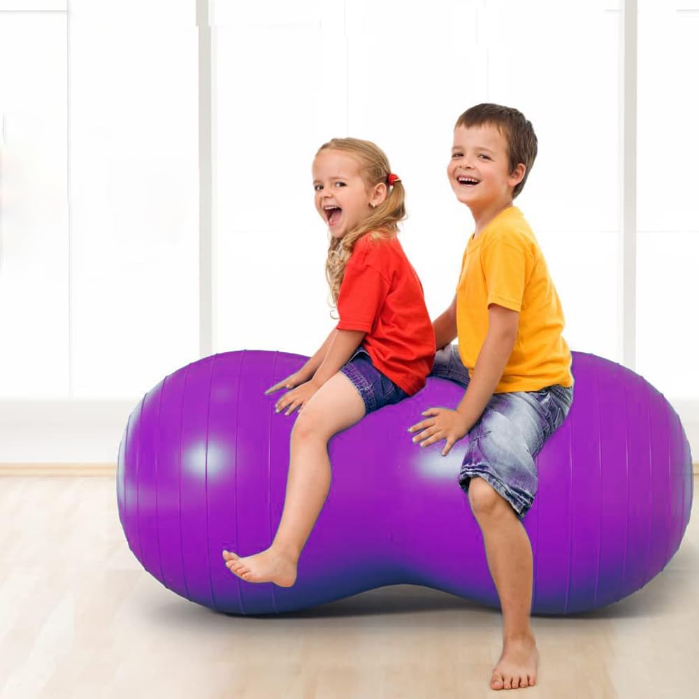 Balle D'Arachide Anti-Éclatement 35x18 Pouces - Ballon Yoga PVC Épais Avec Pompe Pour Thérapie Et Fitness